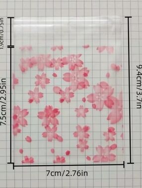 Pink Cherry Blossom Clear Bags Qy 100